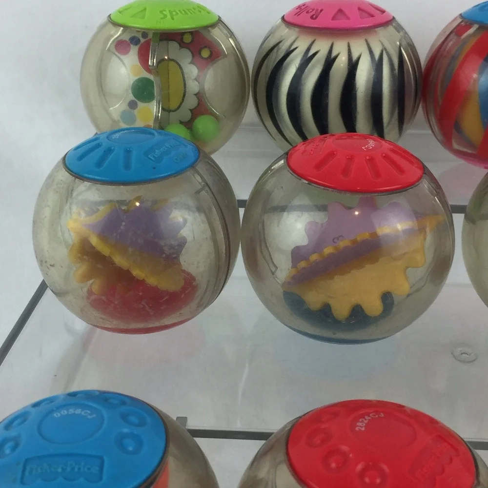 Fisher Price Roll-a-Rounds Balls Lot of 12 Sensory Activity Toys Vintage